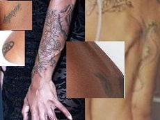 A picture of Moniece Slaughter's tattoos.